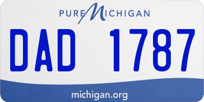 MI license plate DAD1787