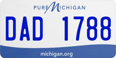 MI license plate DAD1788