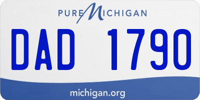 MI license plate DAD1790
