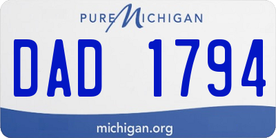 MI license plate DAD1794