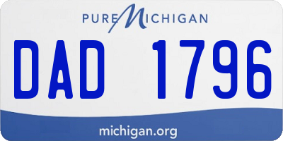 MI license plate DAD1796