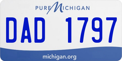 MI license plate DAD1797