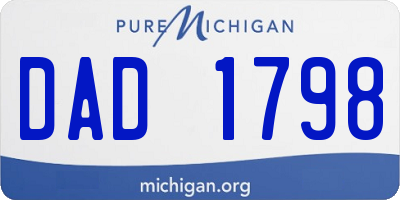 MI license plate DAD1798