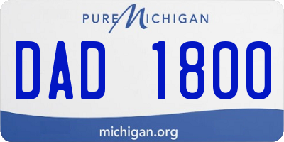 MI license plate DAD1800