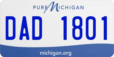 MI license plate DAD1801