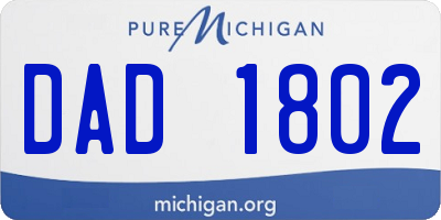 MI license plate DAD1802
