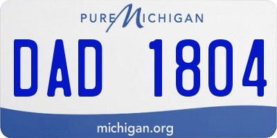 MI license plate DAD1804