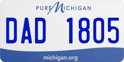 MI license plate DAD1805