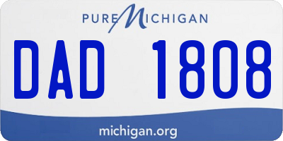 MI license plate DAD1808