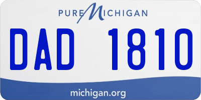MI license plate DAD1810