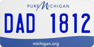 MI license plate DAD1812