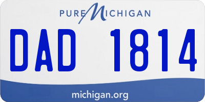 MI license plate DAD1814
