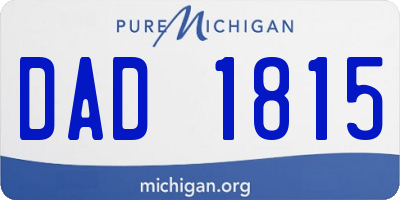 MI license plate DAD1815