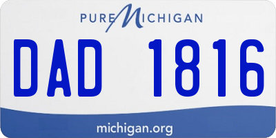 MI license plate DAD1816