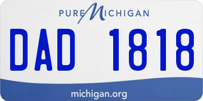 MI license plate DAD1818
