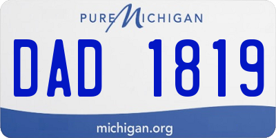 MI license plate DAD1819