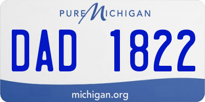 MI license plate DAD1822