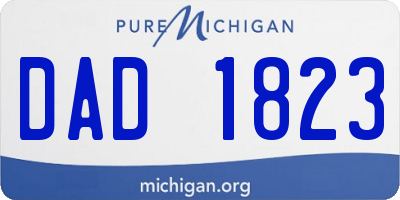 MI license plate DAD1823