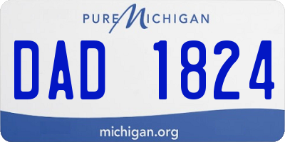 MI license plate DAD1824