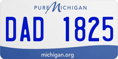 MI license plate DAD1825