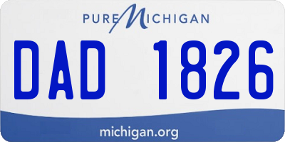 MI license plate DAD1826