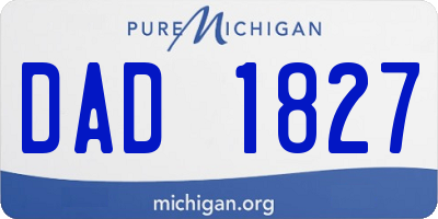MI license plate DAD1827
