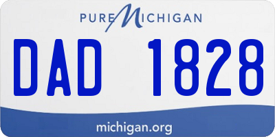 MI license plate DAD1828