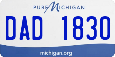 MI license plate DAD1830