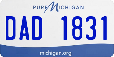 MI license plate DAD1831