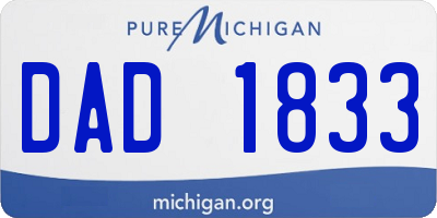 MI license plate DAD1833