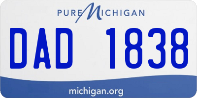 MI license plate DAD1838