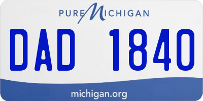 MI license plate DAD1840