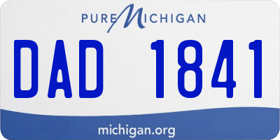 MI license plate DAD1841