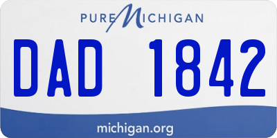 MI license plate DAD1842