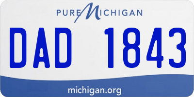 MI license plate DAD1843