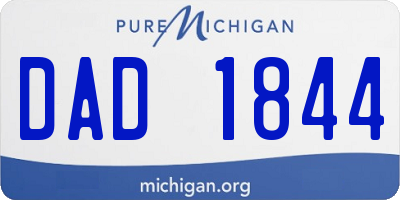 MI license plate DAD1844