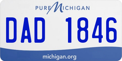 MI license plate DAD1846