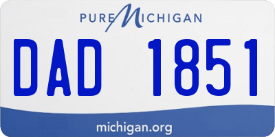 MI license plate DAD1851