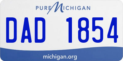 MI license plate DAD1854