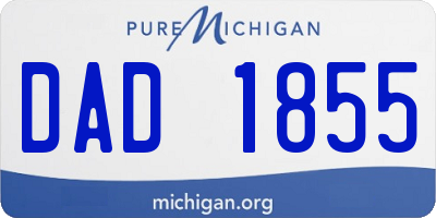MI license plate DAD1855