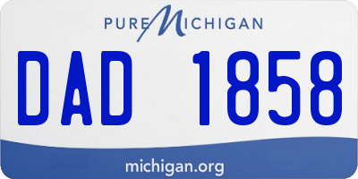 MI license plate DAD1858