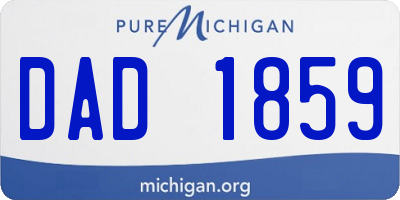 MI license plate DAD1859