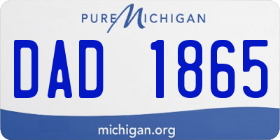MI license plate DAD1865