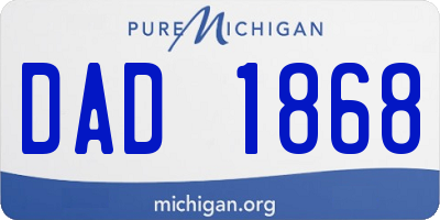 MI license plate DAD1868