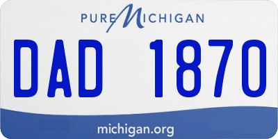 MI license plate DAD1870