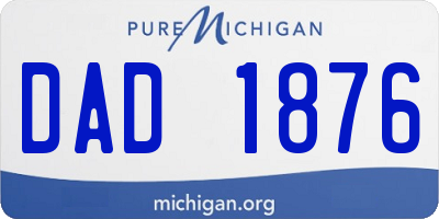 MI license plate DAD1876