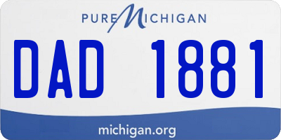 MI license plate DAD1881