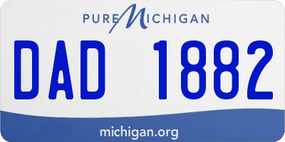 MI license plate DAD1882