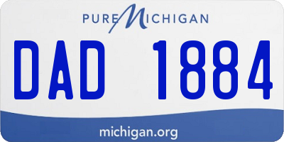 MI license plate DAD1884