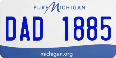 MI license plate DAD1885